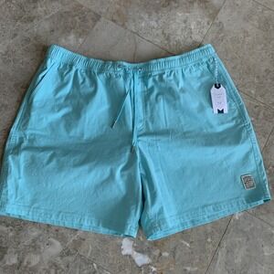 Mens COAST Playa Fresh Angler Khaki Shorts Aqua Blue Size XXL  NEW